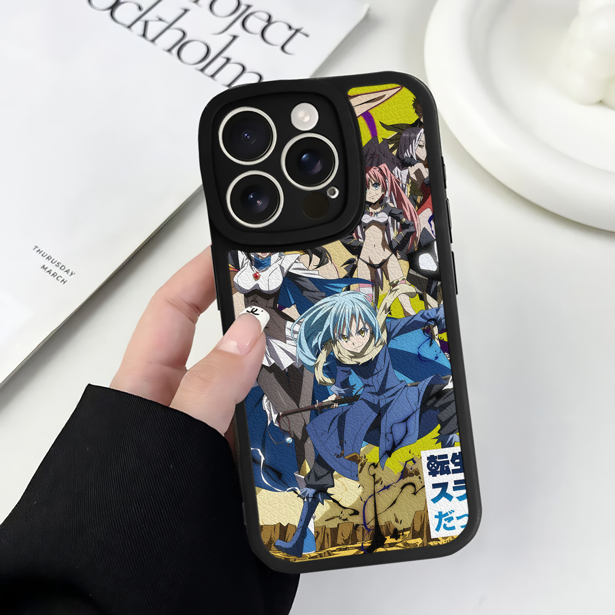 （画像用） 転スラ Regarding Reincarnated to Slime 【iPhone 16シリーズ対応】シリコンスマホケース（レザー調） 材質：シリコン